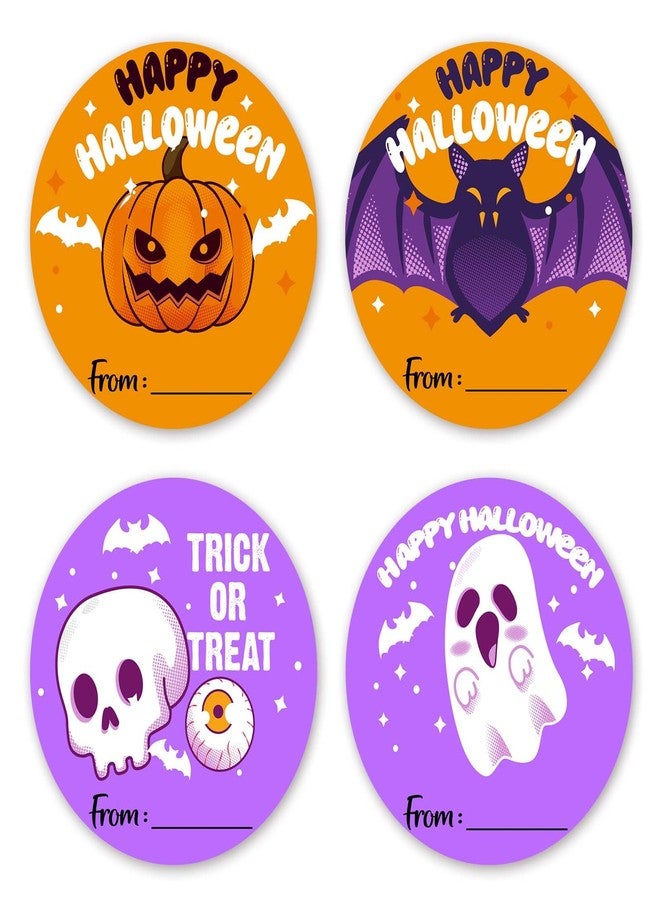 Kqfdr Happy Halloween Round Stickers, 40 Pcs Trick or Treat Name Label for Gift Wrapping, Self-Adhesive Round Seal Labels for Party Favors Marking -A03 - Image 1